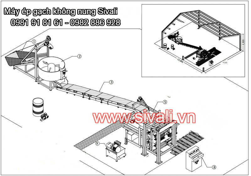 Máy ép gạch không nung Sivali Việt Nhật
