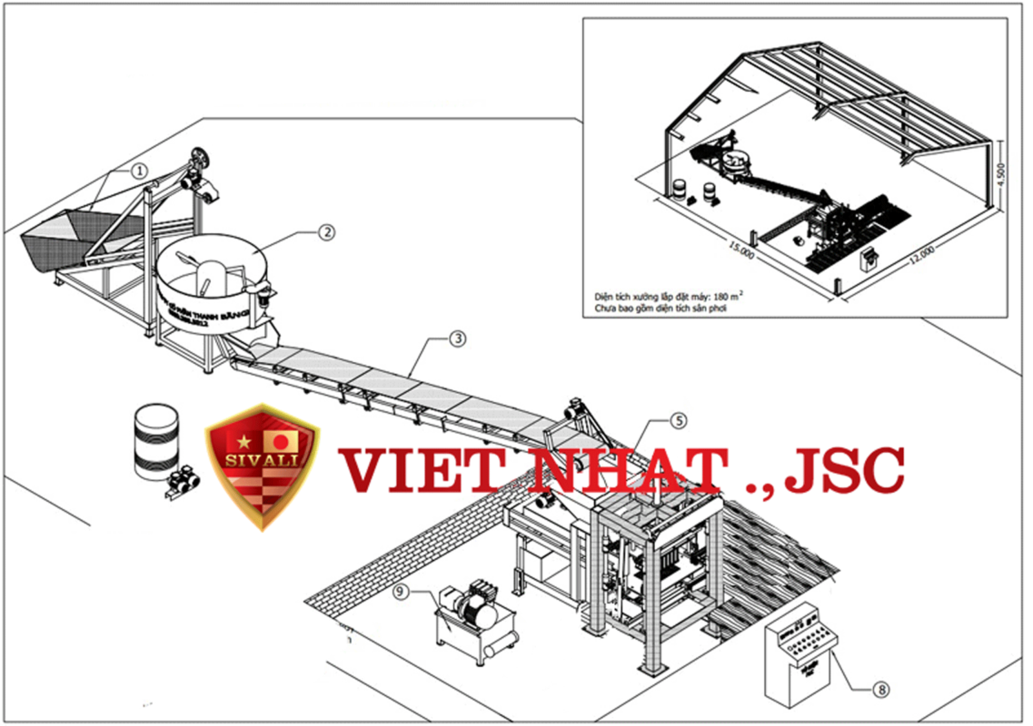 Máy ép gạch không nung Sivali Việt Nhật